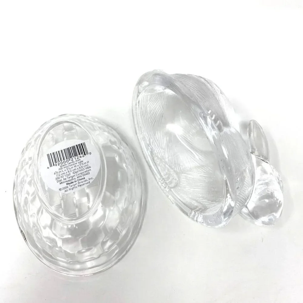 Target Colored Glass Figural Bunny Treats Candy Dish Easter Pink Clear Green